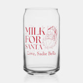 Whimsical Hand Drawn Doodle Milk For Santa ガラス缶 (正面)