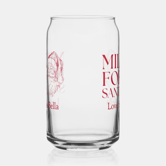 Whimsical Hand Drawn Doodle Milk For Santa ガラス缶 (右)