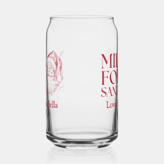 Whimsical Hand Drawn Doodle Milk For Santa ガラス缶 (左)