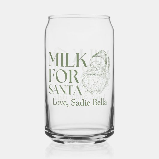 Whimsical Hand Drawn Doodle Milk For Santa ガラス缶 (裏面)