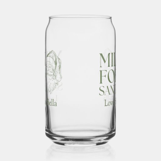 Whimsical Hand Drawn Doodle Milk For Santa ガラス缶 (右)