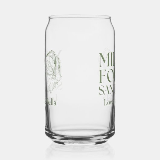 Whimsical Hand Drawn Doodle Milk For Santa ガラス缶 (左)