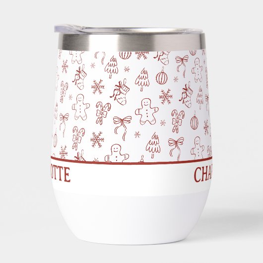 Whimsical Hand Drawn Doodle Red (右面)