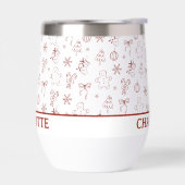 Whimsical Hand Drawn Doodle Red (左面)