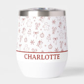 Whimsical Hand Drawn Doodle Red (正面)