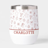 Whimsical Hand Drawn Doodle Red (背面)