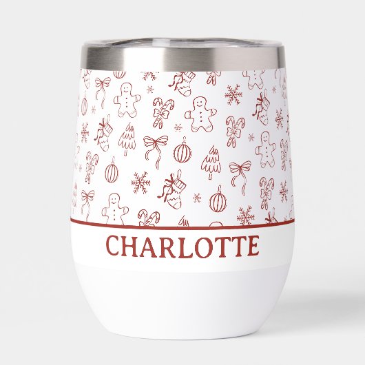 Whimsical Hand Drawn Doodle Red (背面)