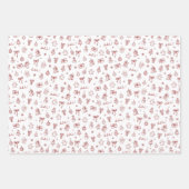 Whimsical Hand Drawn Doodle Red ラッピングペーパーシート (正面2)