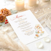 Whimsical Hand Drawn Earthy Fall Wedding Menu メニュー