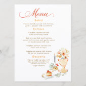 Whimsical Hand Drawn Earthy Fall Wedding Menu メニュー (正面)