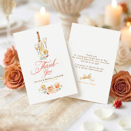 Whimsical Hand Drawn Earthy Small Thank You  サンキューカード