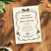 Whimsical Hand Drawn Engagement Party Invitation 招待状