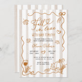 Whimsical Hand Drawn Fall In Love Baby Shower  招待状 (正面/裏面)