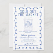 Whimsical Hand Drawn Flower Market Bridal Shower 招待状 (正面)