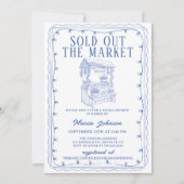 Whimsical Hand Drawn Flower Market Bridal Shower 招待状 (正面)