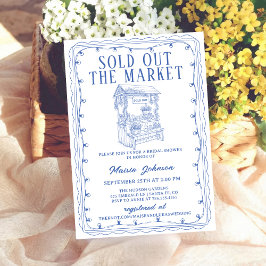 Whimsical Hand Drawn Flower Market Bridal Shower 招待状