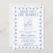 Whimsical Hand Drawn Flower Market Bridal Shower 招待状 (正面)