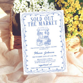 Whimsical Hand Drawn Flower Market Bridal Shower I 招待状
