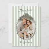 Whimsical Hand Drawn Frame Sage Stripes シーズンカード (正面)