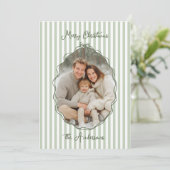 Whimsical Hand Drawn Frame Sage Stripes シーズンカード (スタンド正面)