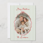 Whimsical Hand Drawn Frame Sage Stripes シーズンカード (正面)