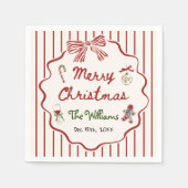 Whimsical Hand Drawn Friendsmas Christmas Party スタンダードカクテルナプキン (正面)