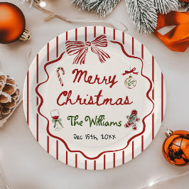 Whimsical Hand Drawn Friendsmas Christmas Party ペーパープレート