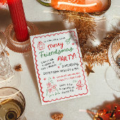 Whimsical Hand Drawn Friendsmas Christmas Party 招待状