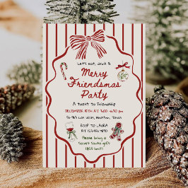 Whimsical Hand Drawn Friendsmas Christmas Party 招待状