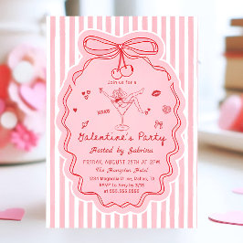 Whimsical Hand Drawn Galentine's Day Invitation 招待状