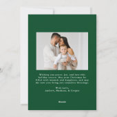 Whimsical Hand-Drawn Green Bow Christmas 2 Photo シーズンカード (裏面)