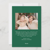 Whimsical Hand-Drawn Green Bow Frame 2 Photo シーズンカード (裏面)