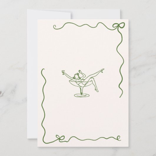 Whimsical Hand Drawn Green 'Tini Bit Older 招待状 (裏面)