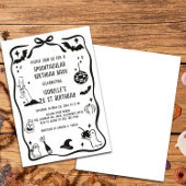 Whimsical Hand Drawn Halloween Birthday 招待状