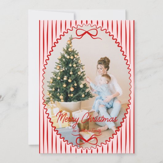 Whimsical Hand Drawn Handwritten Christmas Photo シーズンカード (正面)