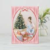 Whimsical Hand Drawn Handwritten Christmas Photo シーズンカード (スタンド正面)