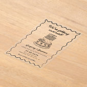 Whimsical Hand Drawn Handwritten Wedding アクリル招待状 (レイダウン)