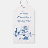 Whimsical Hand Drawn Hanukkah Party Trendy Custom ギフトタグ (正面)