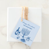 Whimsical Hand Drawn Hanukkah Party Trendy Custom フェイバータグ (インサイチュ)