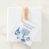 Whimsical Hand Drawn Hanukkah Party Trendy Custom フェイバータグ (インサイチュ)