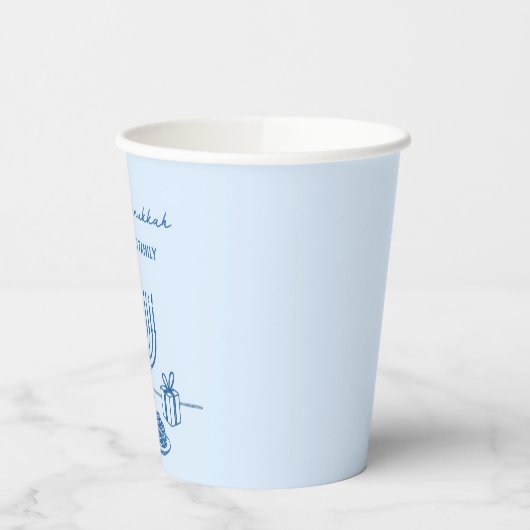 Whimsical Hand Drawn Hanukkah Party Trendy Custom 紙コップ (左)