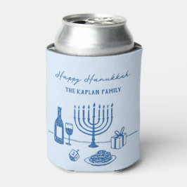 Whimsical Hand Drawn Hanukkah Party Trendy Custom 缶クーラー