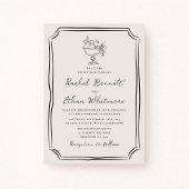 Whimsical Hand-Drawn Ivory Wedding Invitation 案内状