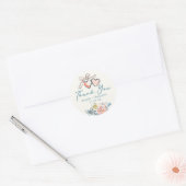Whimsical Hand Drawn Locket Wedding Thank You ラウンドシール (封筒)