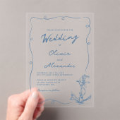Whimsical Hand Drawn Nautical Anchor Wedding  アクリル招待状 (インサイチュ (ポータブル))