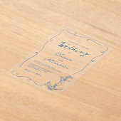 Whimsical Hand Drawn Nautical Anchor Wedding  アクリル招待状 (レイダウン)