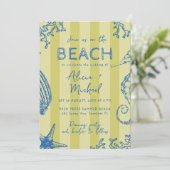 Whimsical hand drawn nautical coastal wedding  招待状 (スタンド正面)