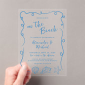Whimsical Hand Drawn On the Beach Wedding アクリル招待状 (インサイチュ (ポータブル))