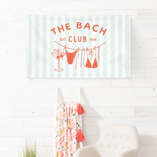 Whimsical Hand Drawn Orange Cocktail Bachelorette 横断幕 (インサイチュ)