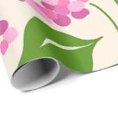 Whimsical Hand-Drawn Pink Hydrangea Botanical ラッピングペーパー (ロールコーナー)